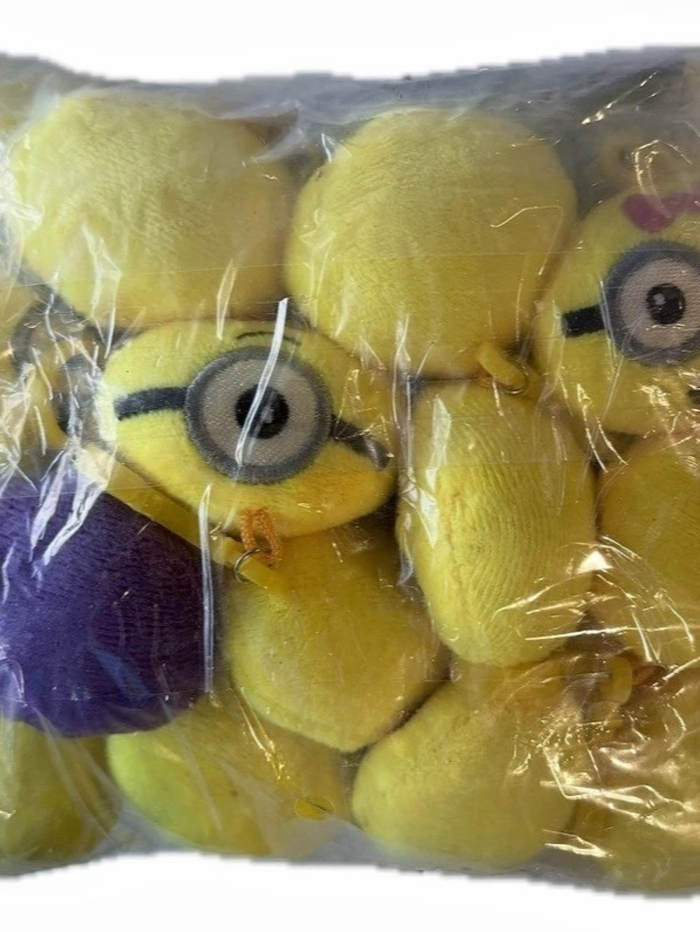 Minion Plush Keychain Set Yellow & Purple